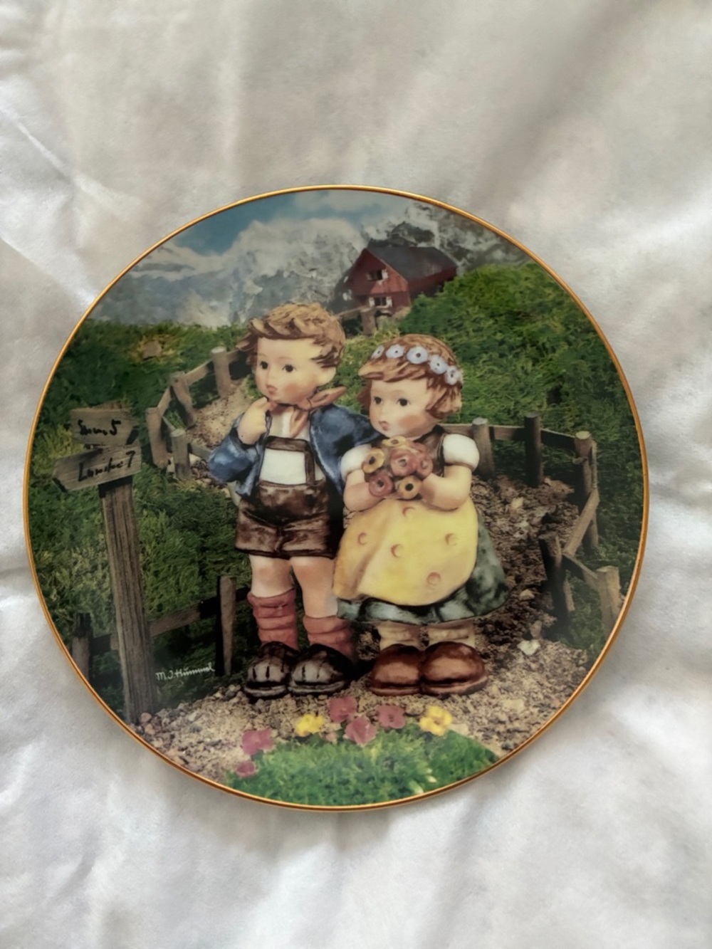 Hummel Decorative Plate with Brown, Yellow, Green, Blue Accents